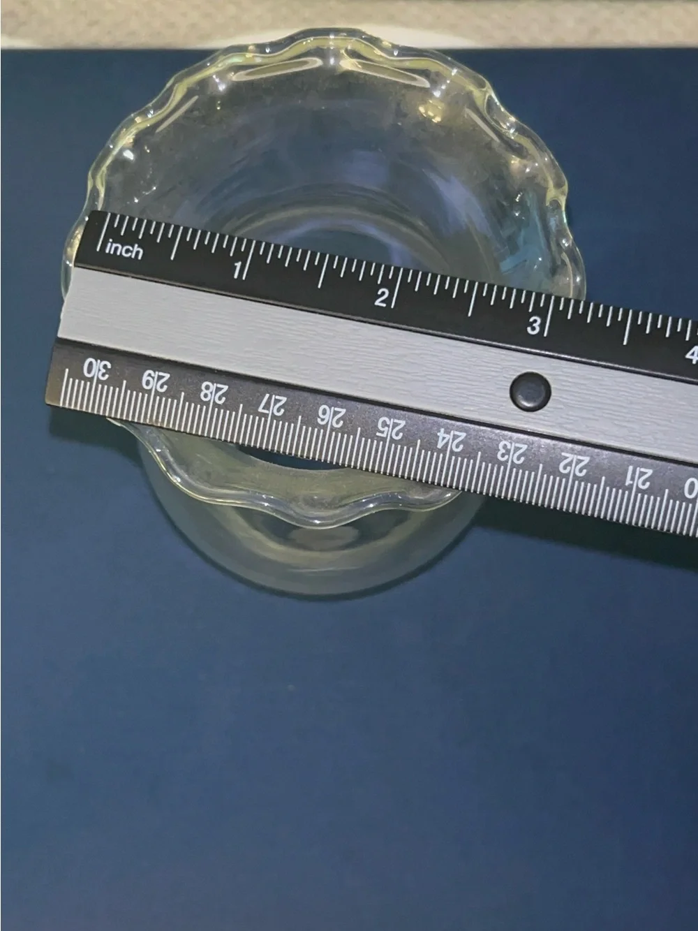Clear Glass Hurricane Lamp Shade with Ruffled Rim-6 inch tall